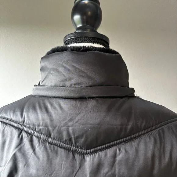 Women's Nautica Faux Fur Trim Hooded Mid-Length Black Puffer Jacket Size XL - Picture 11 of 14